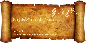 Gajdács Ákos névjegykártya